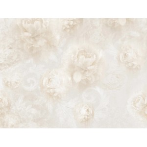 Sanders & Sanders Fototapete Blumen Hellbeige, florales Muster.