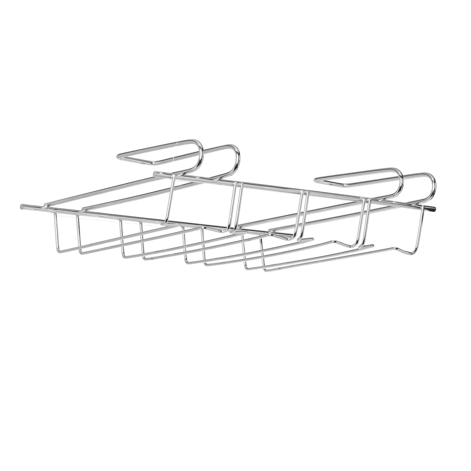 Relaxdays Weinglashalter Schrankeinsatz Eisen Silber 4-reihig 8,5 cm x 34,5 cm x 26 cm