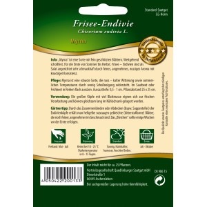 Quedlinburger Frisee Myrna Saatgut: Loses Saatgut für knackige, nussige Salate aus dem Gemüsegarten.