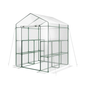 Costway Gewächshaus mit 8 Regalen Pflanzen 139 x 144 x 195 cm