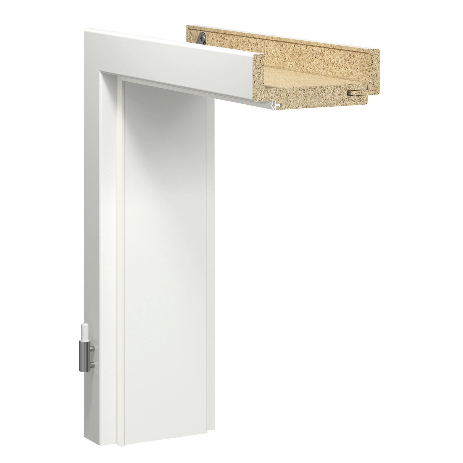 Wohnungsabschlusstür-Zarge CPL Arktikweiß 86 cm x 198,5 cm x 73,5 cm DIN L