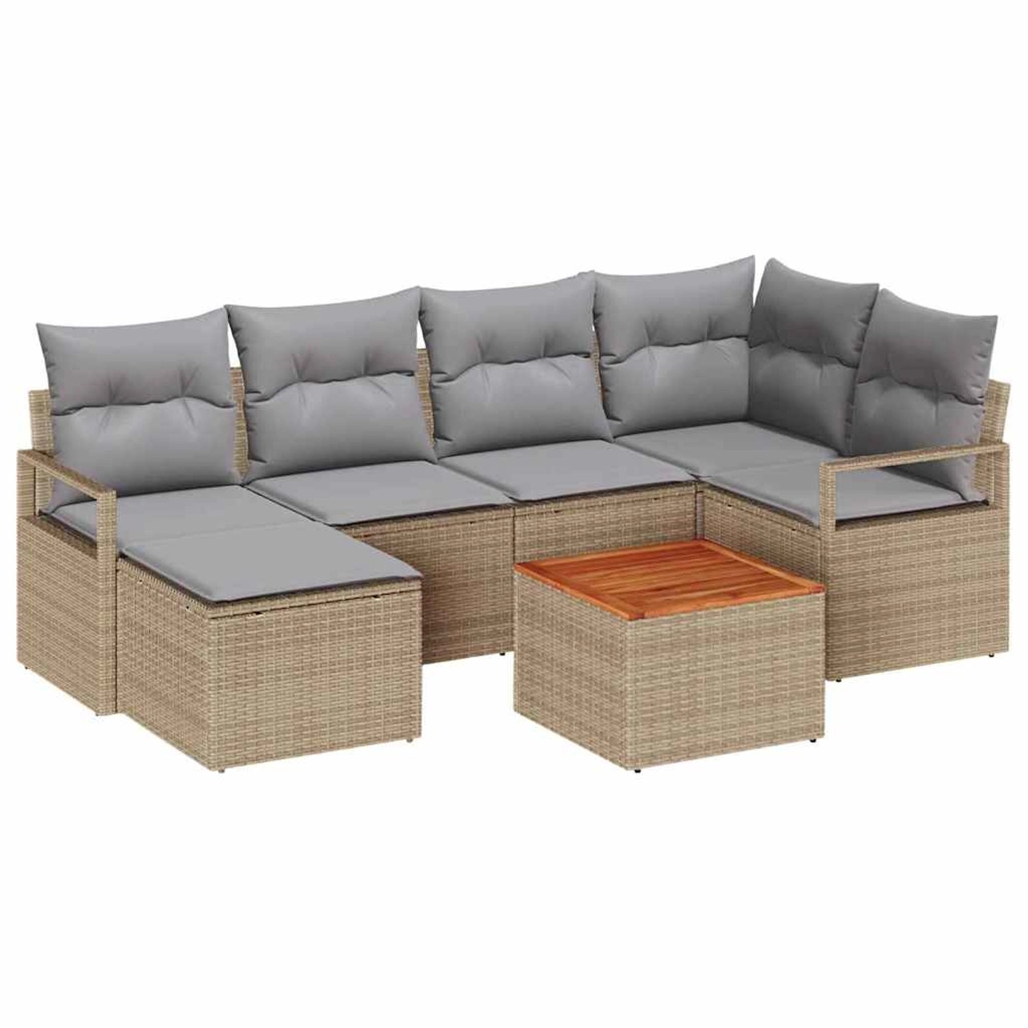 vidaXL Garten-Sofa-Set 7-Tlg Beige Hellgrau 3356397 günstig online kaufen