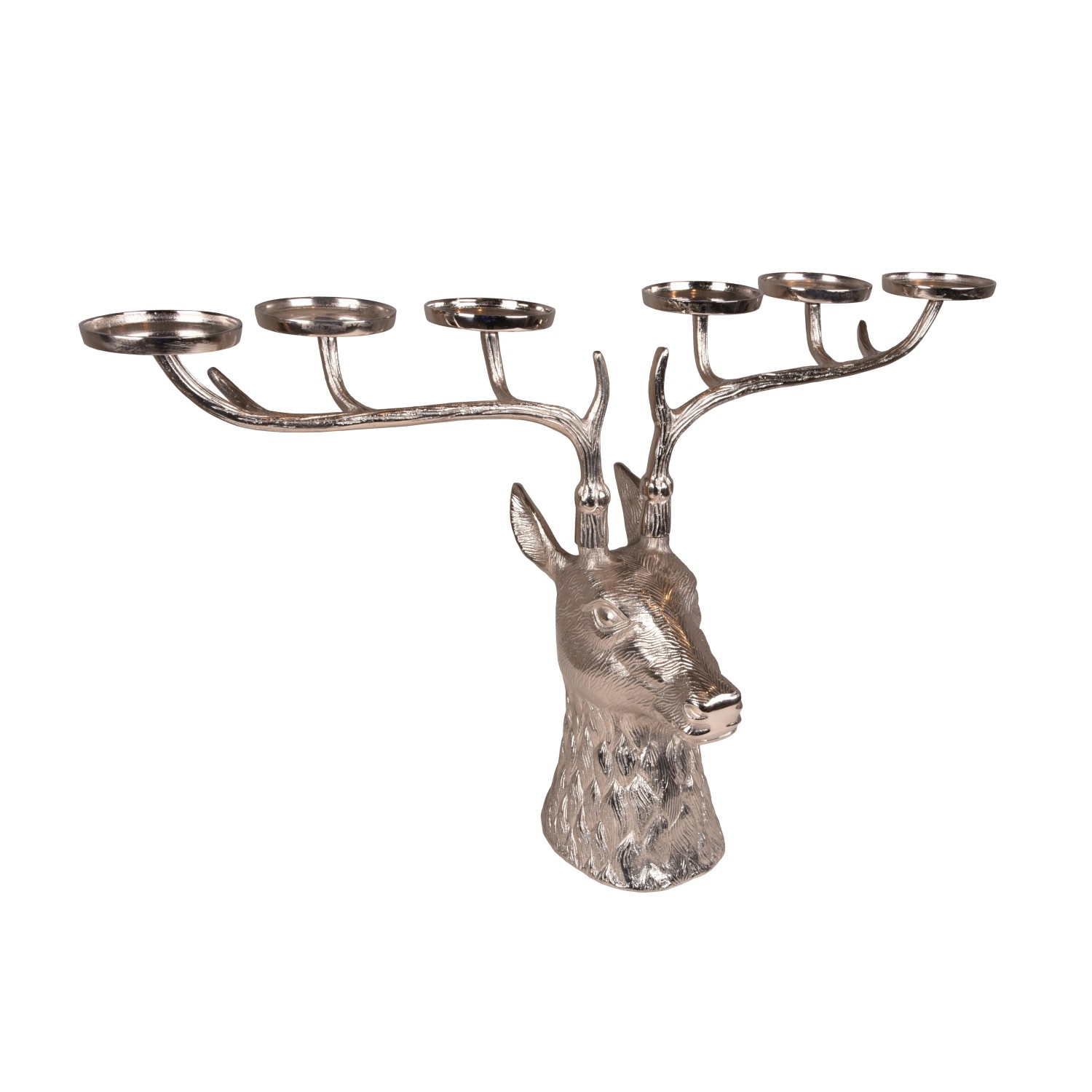 DELUKE Kerzenhalter TIM für 6 Kerzen Aluminium Silber 52x29x88cm Dekoration Wohnzimmer Büro