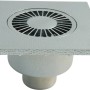 Verchromter Marley Badablauf, senkrecht, DN 50, 150x150 mm, aus ABS.
