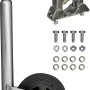Stema Stützrad-Set mit Kunststofffelge, Klemmschelle und Befestigungsteilen für Autoanhänger.