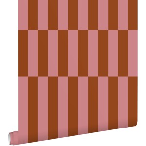 ESTAhome Tapete Streifen Rosa und Rot 50 x 900 cm