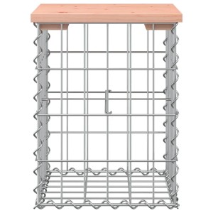 VidaXL Gartenbank aus Gabionen mit Douglasie-Holz Sitzfläche, 33x31x42 cm.