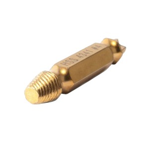 Detailaufnahme eines STAHLWERK Linksausdrehers/Schraubenentferners aus HSS-Stahl.