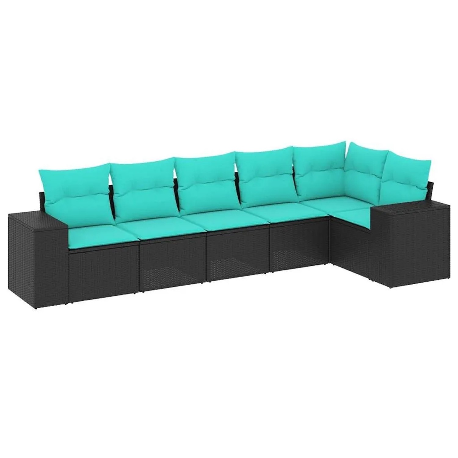 vidaXL 6-Tlg Gartensofa-Set mit Kissen Schwarz Polyrattan 3222586 günstig online kaufen