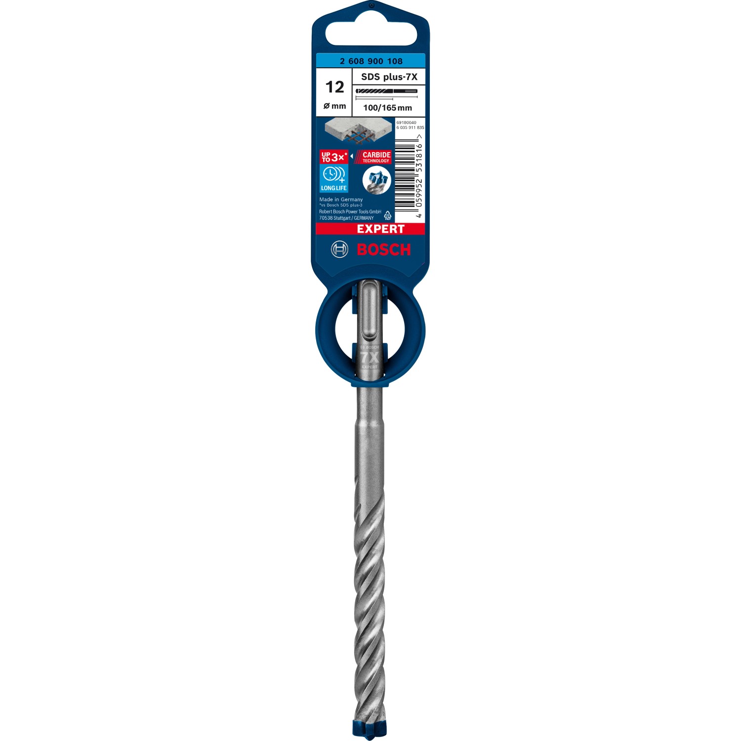 Bosch Expert SDS plus-7X Hammerbohrer Ø 12 mm 100/165 mm Länge