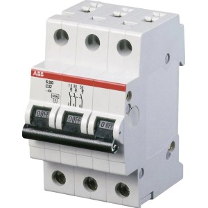 ABB Leitungsschutzschalter, 3-polig, C 32A für den Schutz von Stromkreisen.