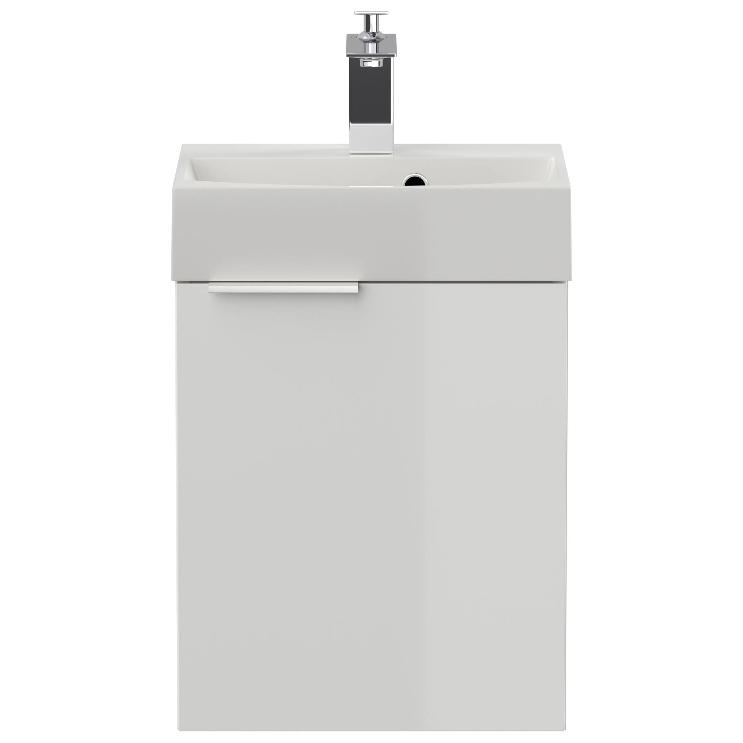 Posseik Badmöbel Cubi Slimline, 40 cm, weiß hochglanz, für Gäste-WC.