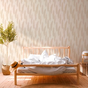 Beige Vliestapete mit Pampasgras-Motiv von A.S. Création im Bohemian Stil.