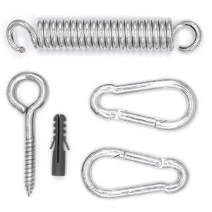 AMANKA Hängestuhl Befestigung Set mit Feder, Schraube, Dübel und 2 Karabiner bis 150kg