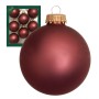Krebs Glas Lauscha Weihnachtskugeln, 8er-Set, hellbraun matt, 7cm. Runde Glasornamente mit goldener Kappe.