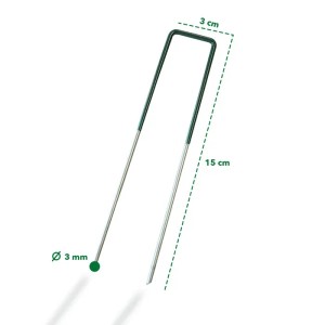 KARAT Erdanker 3x15cm, rostfrei, 50 Stück. Ideal für Kunstrasen, Vlies und Gewächshäuser.