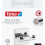 Tesa Doppelhaken Deluxxe Chrom, Handtuchhalter zur Wandmontage ohne Bohren.