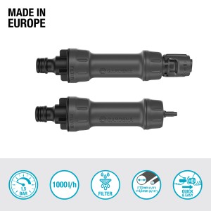 Gardena Basisgerät 1000: Startbaustein für Micro-Drip-Systeme zur Druckreduzierung und Filterung.