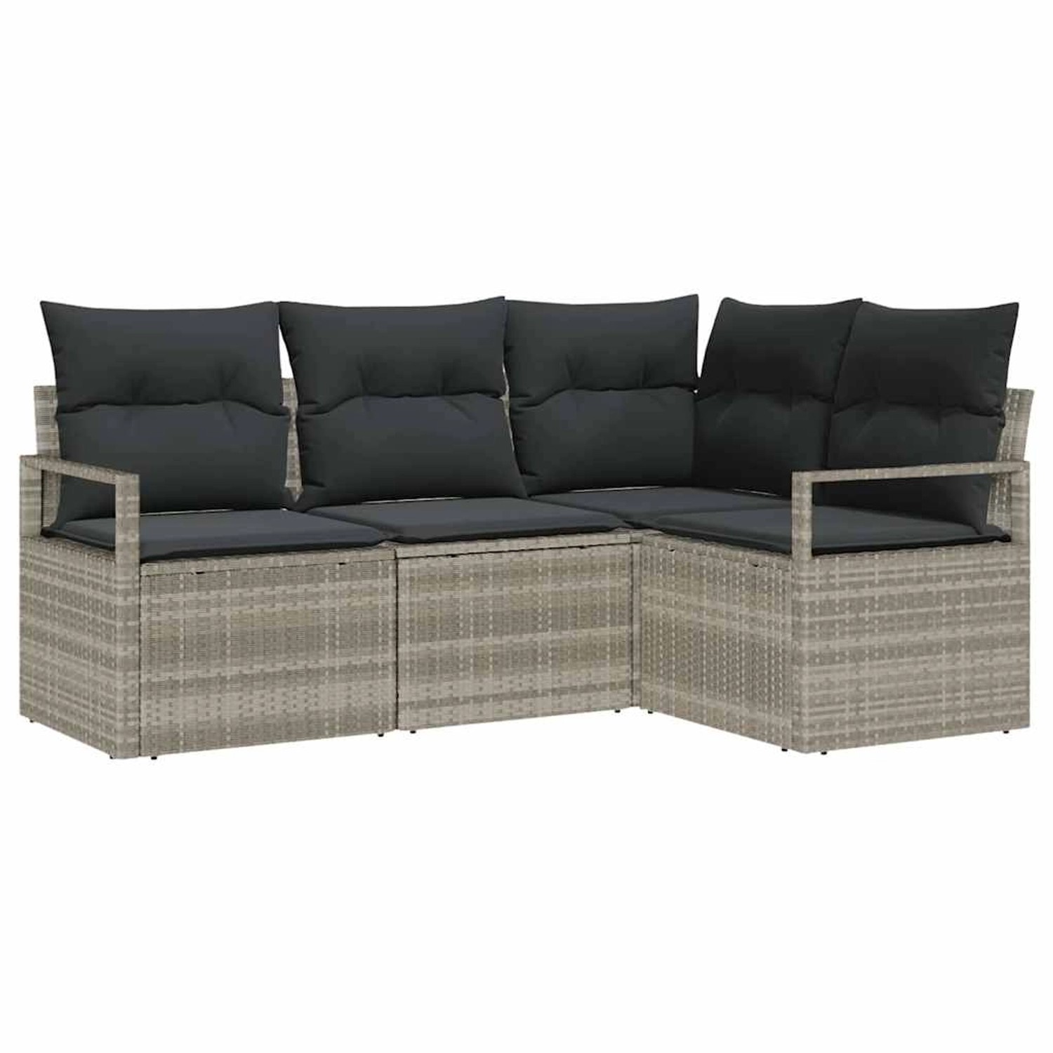 vidaXL Garten-Sofa-Set 4-Tlg Hellgrau Poly Rattan 3346362 günstig online kaufen