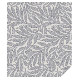 Graue Tulup Fensterfolie mit gepunktetem Blattmuster, blickdicht und selbstklebend für Privatsphäre. Mattes Milchglas-Design.