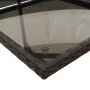 Detailansicht: Schwarze vidaXL Garten-Essgruppe mit Glasplatte und Polyrattan-Gestell.