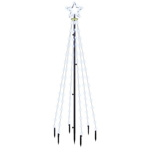 LED-Weihnachtsbaum, 180 cm, kaltweiß, mit Stern und Erdspießen für den Garten.