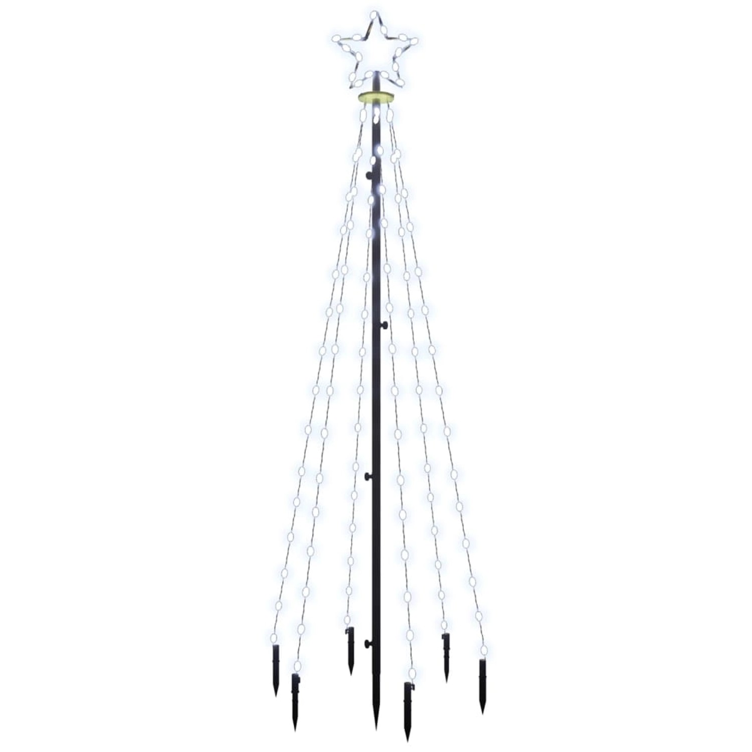 Thumbnail - vidaXL LED-Weihnachtsbaum mit Erdnägeln Kaltweiß 108 LEDs 180 cm