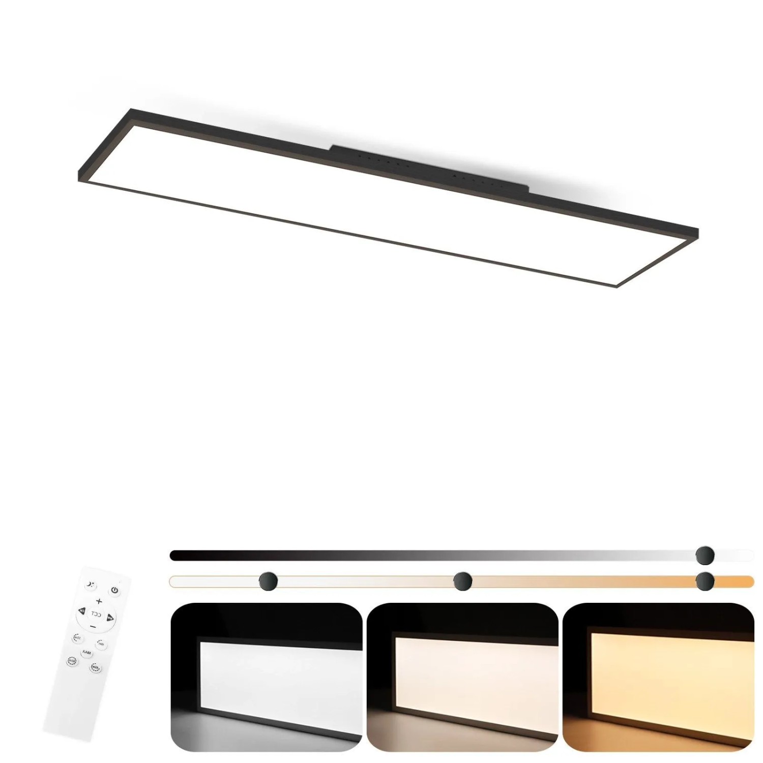 NETTLIFE LED Deckenleuchte aus Metall L100cm Schwarz 3000 6500K