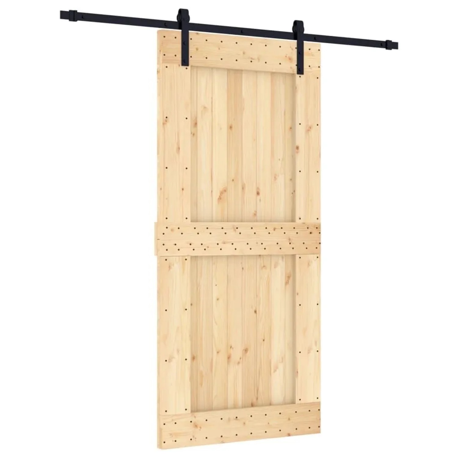 vidaXL Schiebetür mit Beschlag 95x210 cm Massivholz Kiefer 3202996 günstig online kaufen