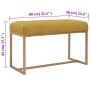 Senfgelbe Samtbank (80 cm) mit goldenem Metallgestell für Wohnzimmer und Flur.
