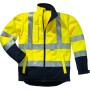 Gelb-navy Scheibler Warnschutz-Softshelljacke Flash 8459 Gr. XXL mit Reflexstreifen.