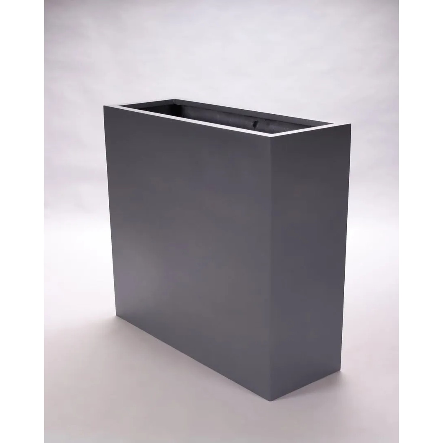 Elegant Einrichten Pflanzkübel Fiberglas Fiberglas Rechteckig 84x30x80cm Anthrazit-Metallic