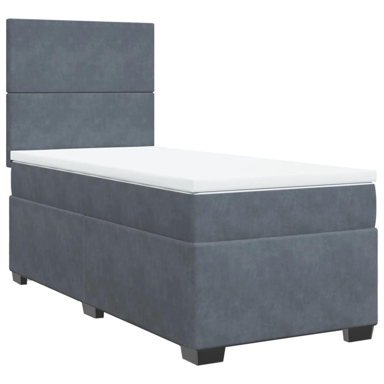 vidaXL Boxspringbett mit Matratze Dunkelgrau 100x200 cm Samt2099316 günstig online kaufen