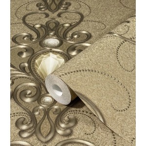 Glööckler Vliestapete Imperial mit floralen Ornamenten in Gold, Rolle