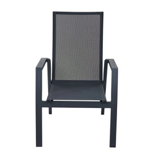 Siena Garden Sessel Valencia Comfort Plus, anthrazitgrauer Gartenstuhl mit Armlehnen und Kissen.