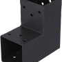 Anthrazitfarbener 90° Steckverbinder Ecke, 2 Enden, 71x71 mm, Typ A für Holzkonstruktionen.