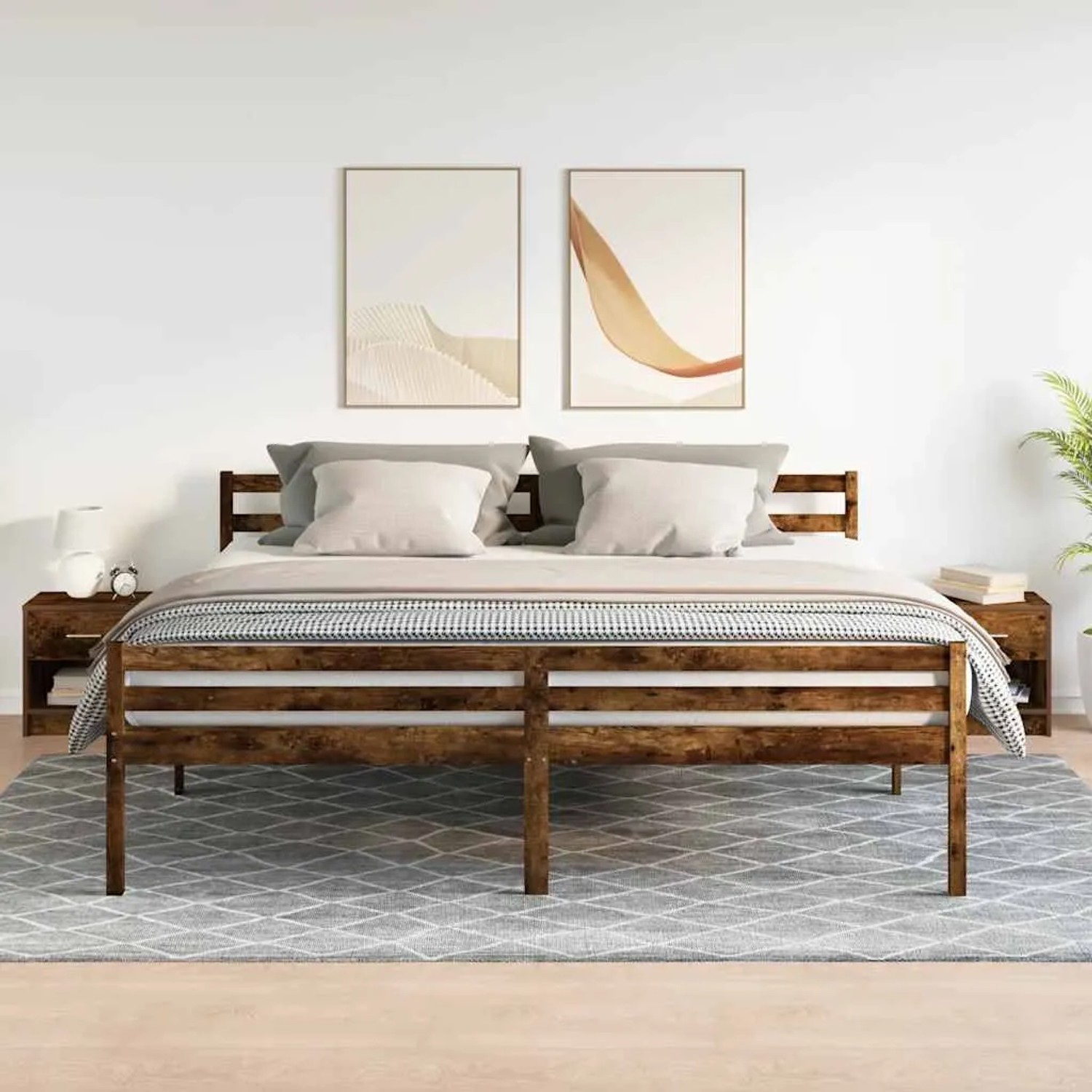 vidaXL Nachttische 2 Stk, mit Schublade Räuchereiche 39x28x41 cm 858758_2