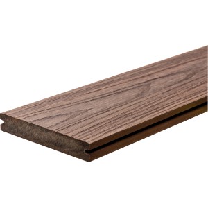 WPC Terrassendiele Elephant strongWood, Walnuss-Vintage, Detailansicht der Holzmaserung.