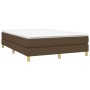 vidaXL Boxspringbett, dunkelbraun, 140x200 cm mit Matratze und Auflage.