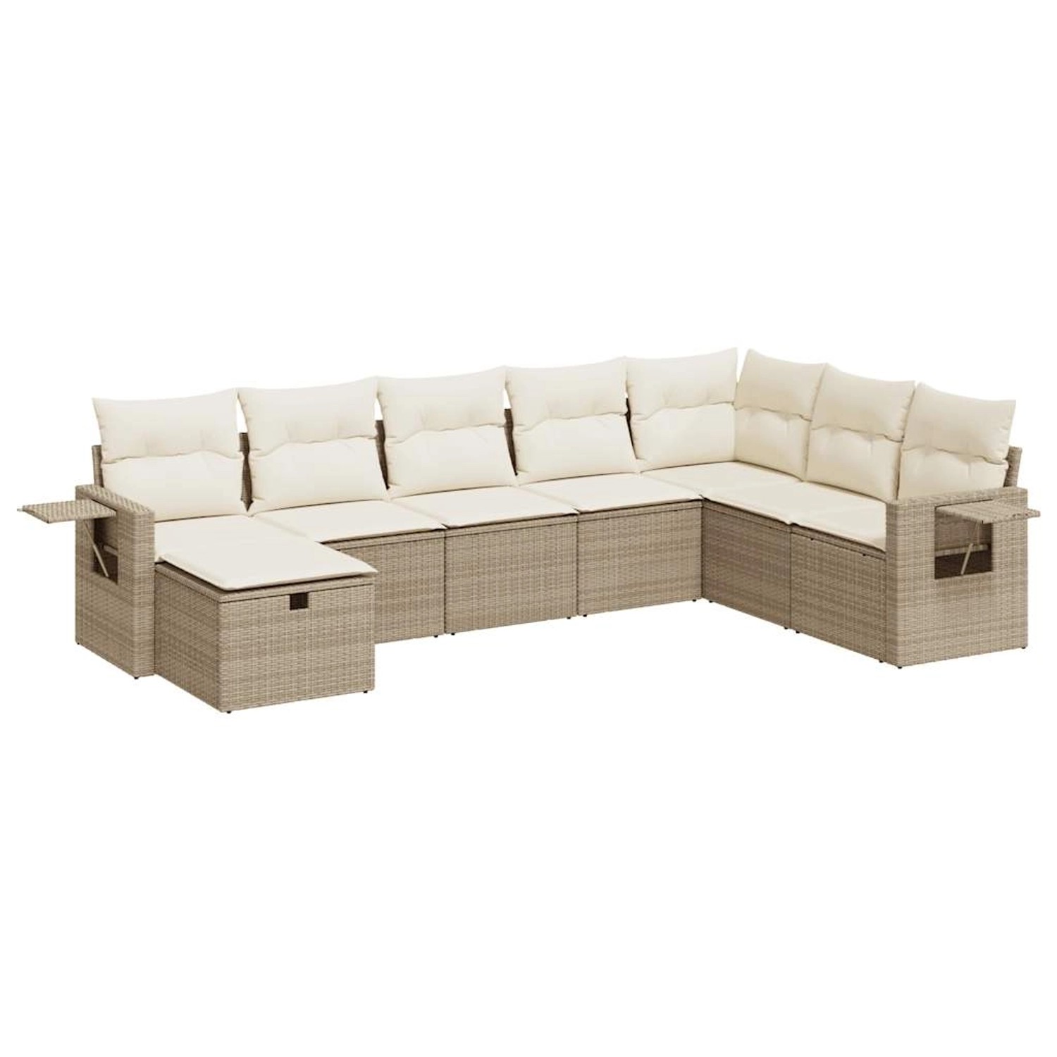 vidaXL 8-Tlg Garten-Sofagarnitur mit Kissen Beige Poly Rattan 3325534 günstig online kaufen
