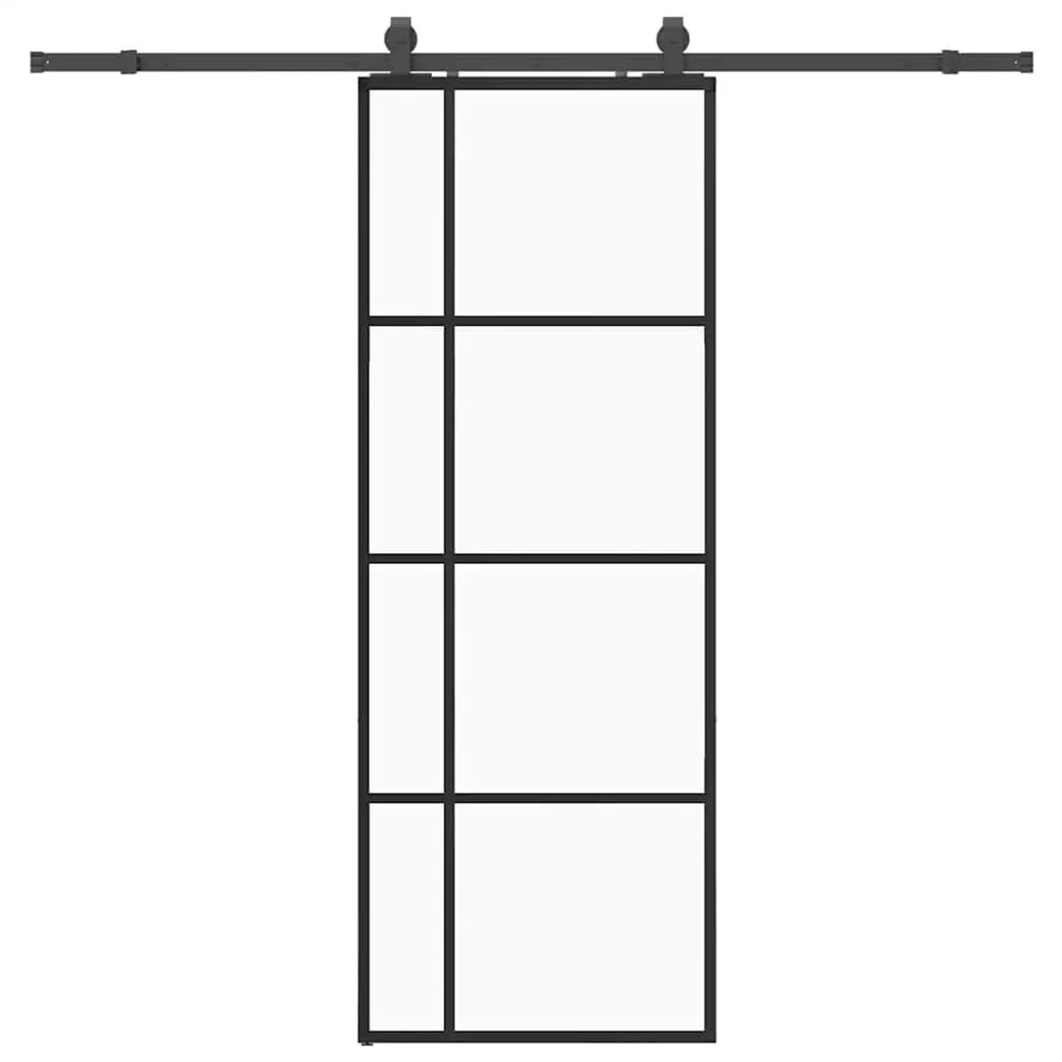 vidaXL Schiebetür mit Beschlag Schwarz 76x205 cm ESG-Glas 3375948 günstig online kaufen