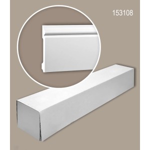 PROFHOME Sockelleisten Set, 16 weiße Zierleisten (32m) im Karton für Paneel-Zubehör.