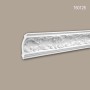 Weiße PROFHOME Eckleiste 150125 im 12er Set (24 m) mit Rokoko/Barock Muster.