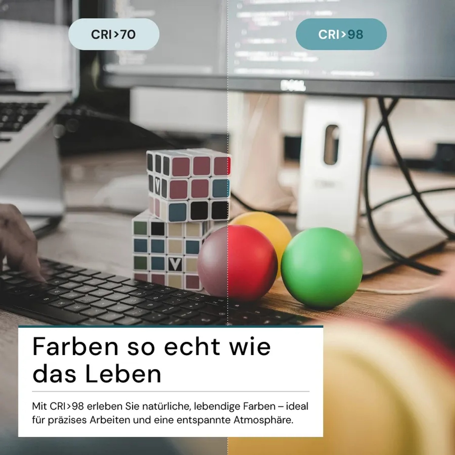 LUXULA LED Stehleuchte 100W 7000lm Bürostehleuchte Up- Downlight Augenschonend UGR16 CRI98 4000K Neutralweiß Dimmbar Stehlampe Weiß_5