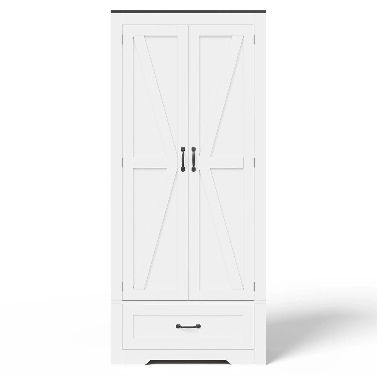 Merax Küchenschrank 80x35x183 cm 2 Türen Schublade Türablagen
