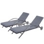 MCW Sonnenliege E27 2er-Set Schwarz Kissen Dunkelgrau