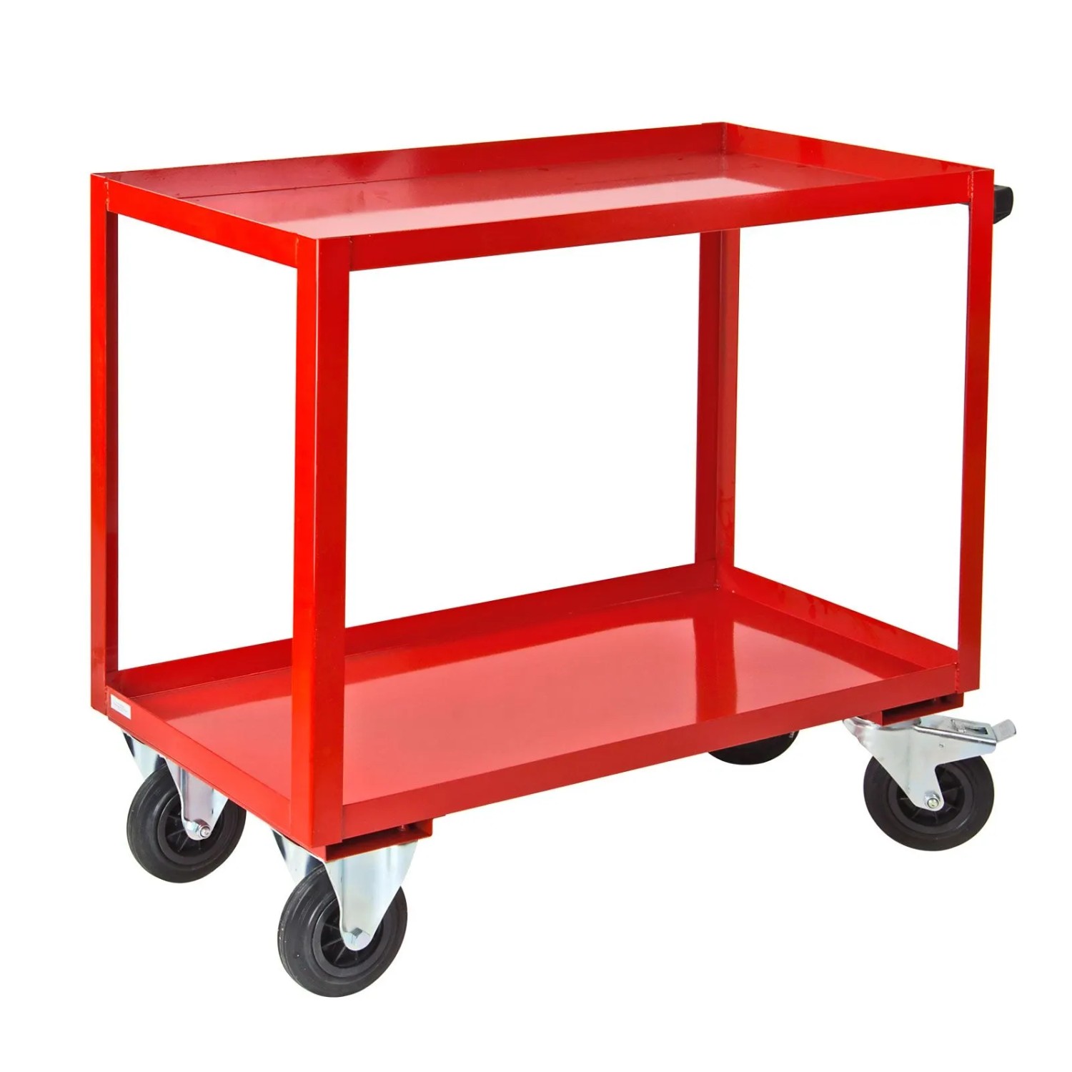 PROREGAL Tischwagen Mit 2 Etagen HxBxT 100x50x91cm Gesamtraglast 100kg Verkehrsrot