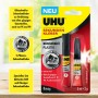 UHU Sekundenkleber Plastik, 2-Phasen-System mit Aktivator-Stift und Klebstoff-Tube.