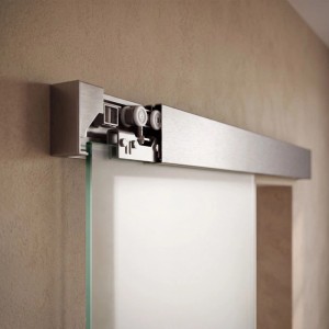 Doorlegro Glasschiebetür Curve 1-flügelig 1.025 mm x 2.050 mm Edelstahl