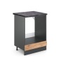 Vicco Herdumbauschrank R-Line, Eiche/Anthrazit, 60 cm. Küchenschrank mit Arbeitsplatte in Anthrazit.